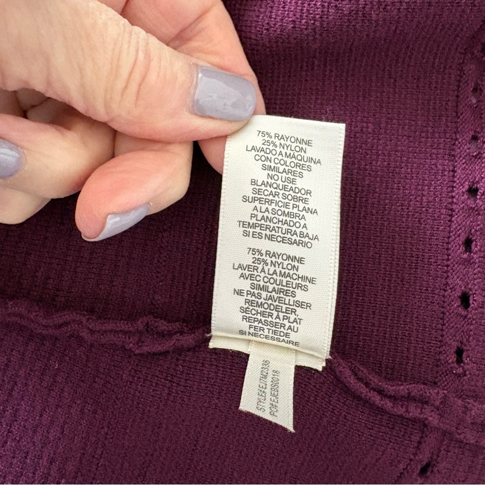 Eliza J Rich Fit and Flare Sweater Dress Burgundy Long Sleeve - XS - Picture 11 of 11